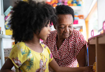 women and girl doing arts