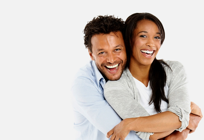 Happy coulpe embracing