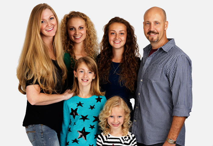 large happy family standing together