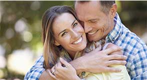 happy couple embracing each other